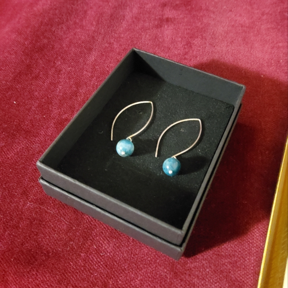 3 For $25 Artisan Blue Drop Earrings On Sterling Silver Wire